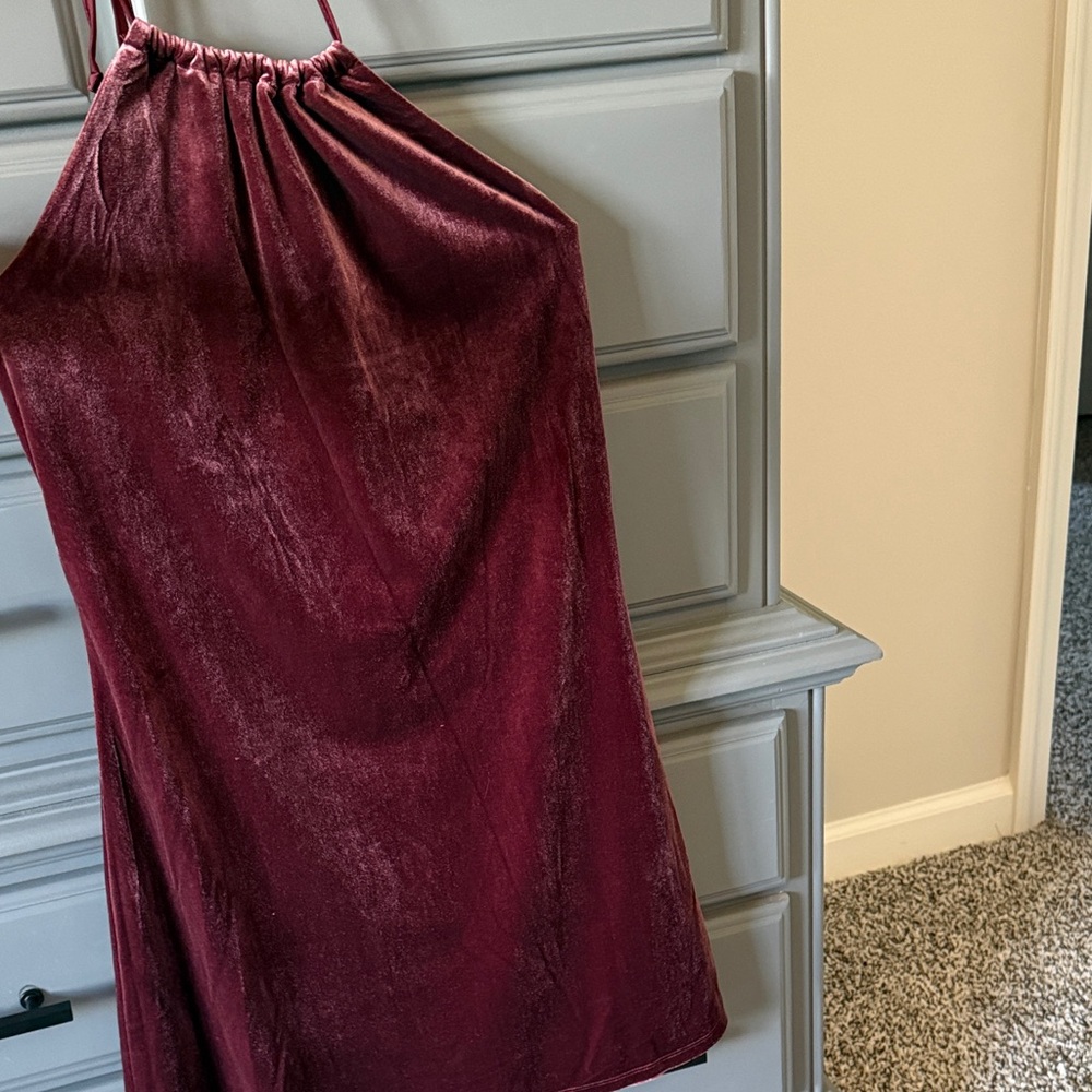 Wild Fable Maroon Velvet Dress